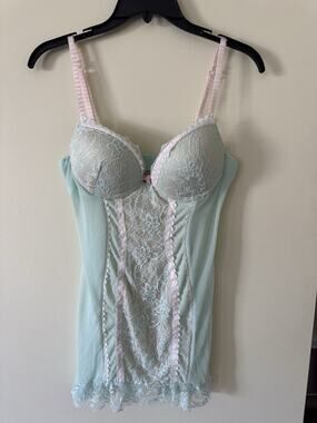 Seductivewear Cinema Etoile Babydoll Chemise Medium Mint Green Lace Lingerie